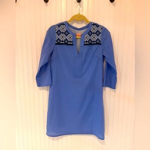 Vilagallo blue embroidered dress Size 38 (small).